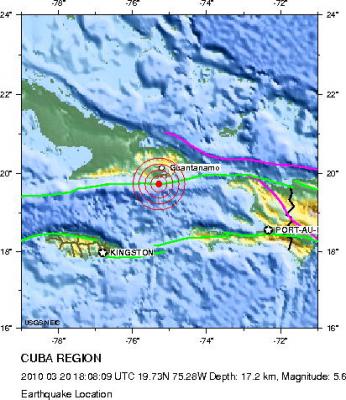 Nota informativa sobre actividad sísmica en Cuba